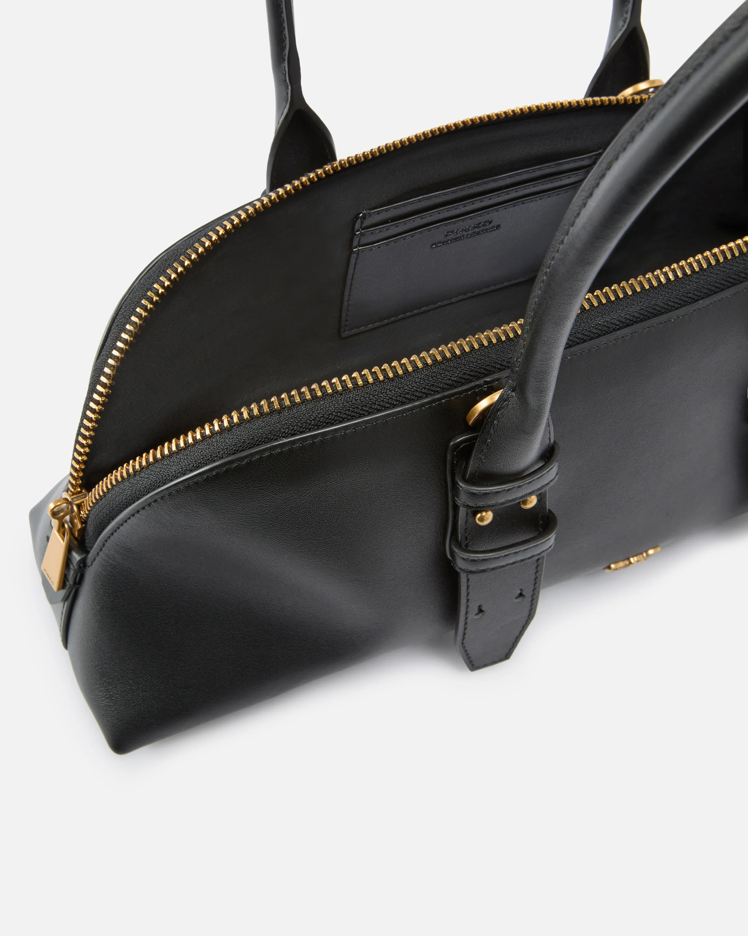 Borsa grande a spallal in pelle 106169A0QO Z99Q PINKO Nero-antique gold 