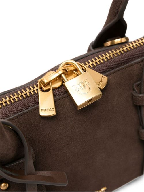 Borsa in suede 106169A2JH L74V PINKO Marrone castano matt gold 