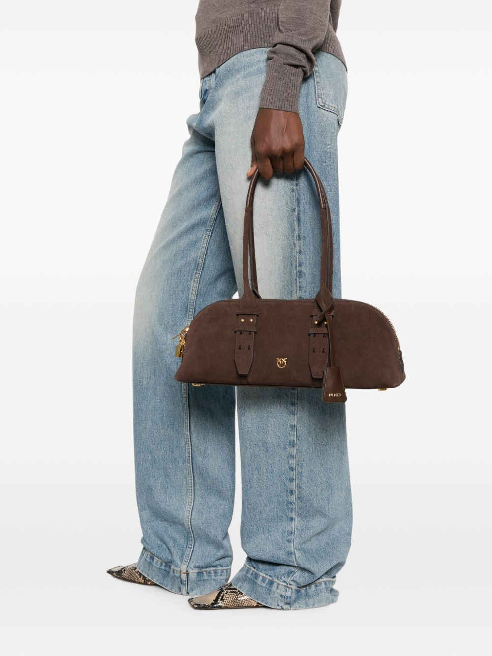 Borsa in suede 106169A2JH L74V PINKO Marrone castano matt gold 