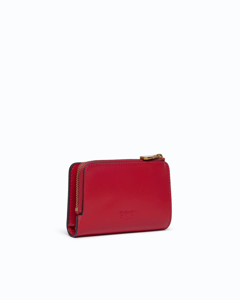 Portafoglio mini in pelle 106206A0F1 R59Q PINKO Rosso rio antique gold 