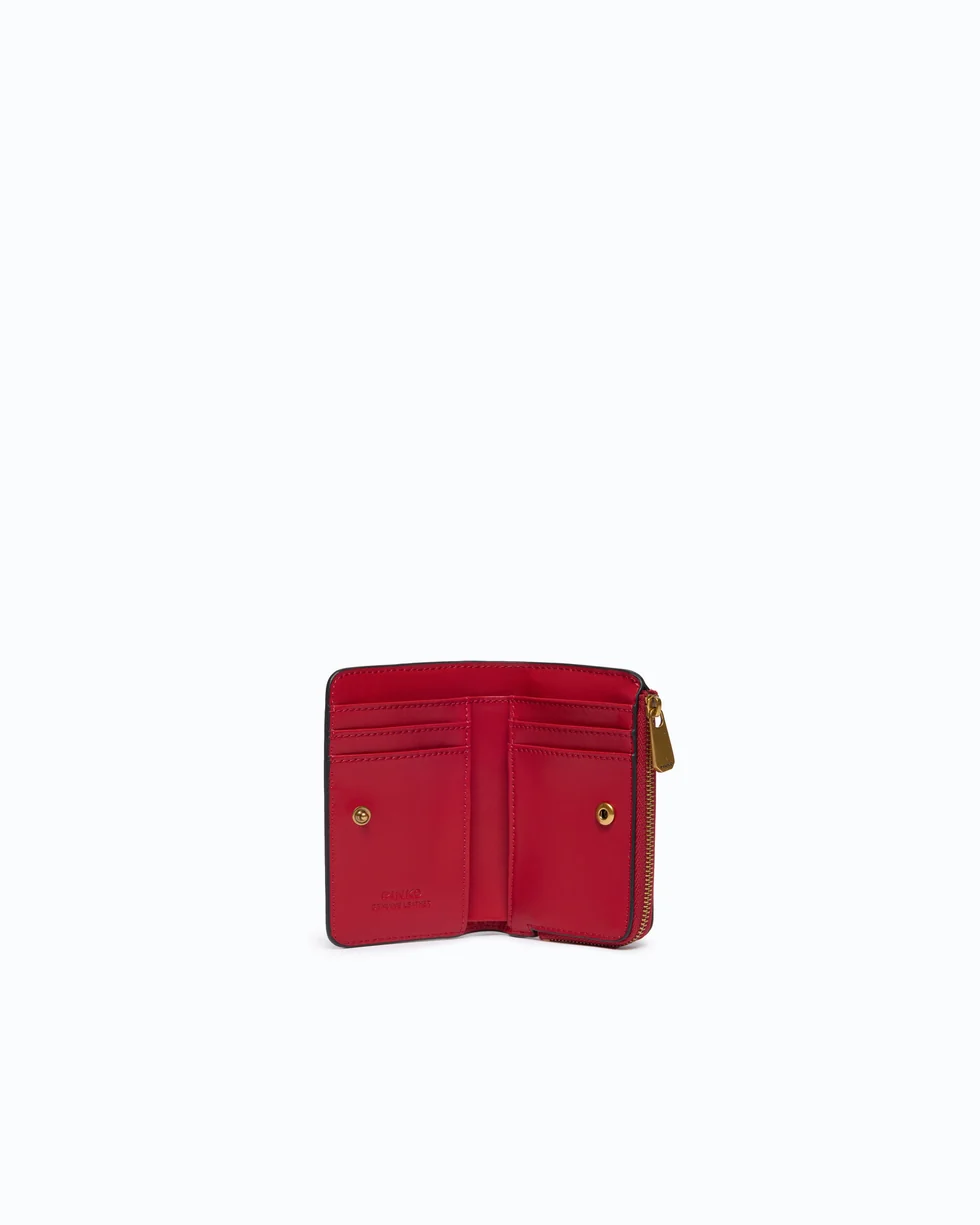 Portafoglio mini in pelle 106206A0F1 R59Q PINKO Rosso rio antique gold 
