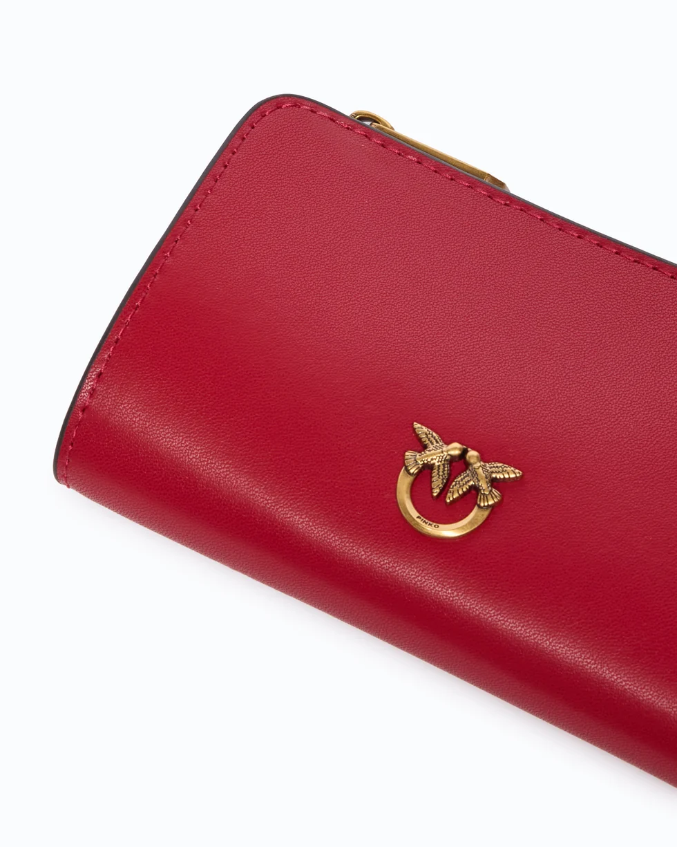 Portafoglio mini in pelle 106206A0F1 R59Q PINKO Rosso rio antique gold 