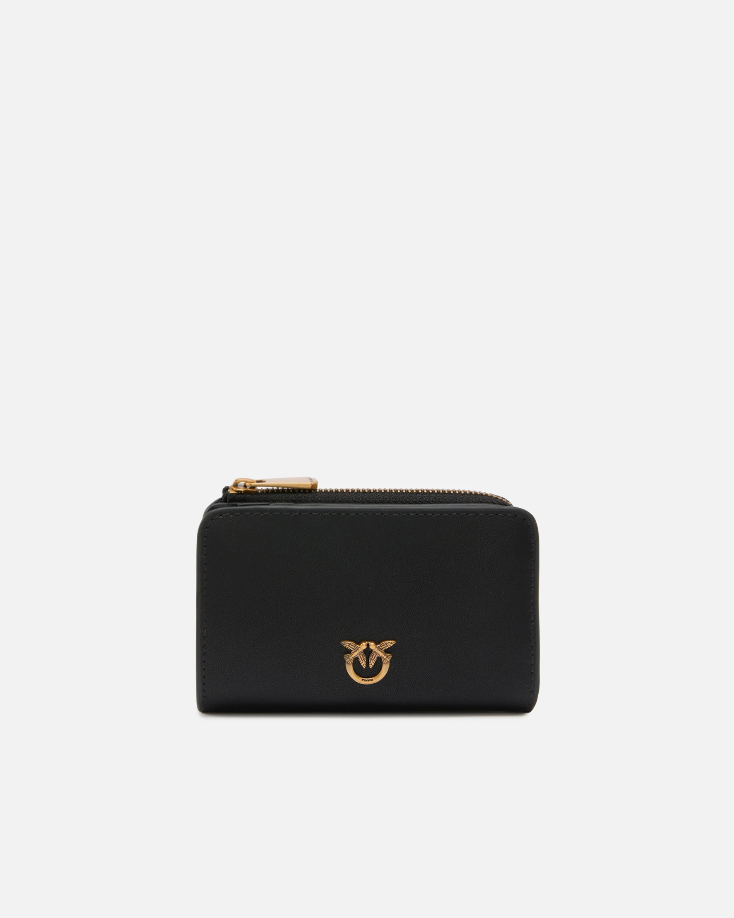 Portafoglio mini in pelle 106206A0F1 Z99Q PINKO Nero-antique gold 