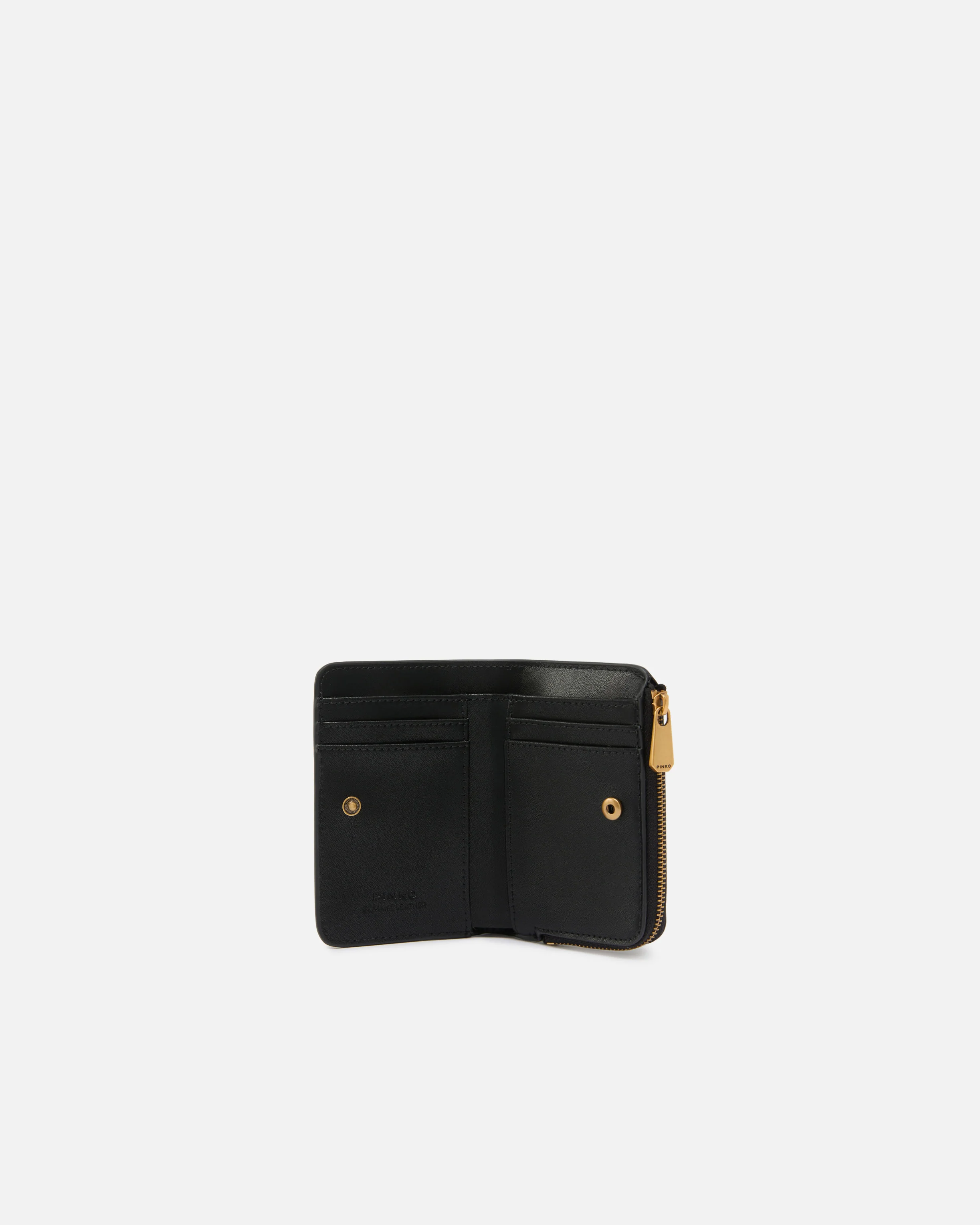 Portafoglio mini in pelle 106206A0F1 Z99Q PINKO Nero-antique gold 
