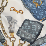 Foulard con stampa borse 106656A39L ZEA PINKO Mult.nero/azzurro 