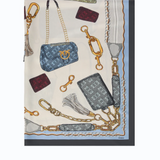 Foulard con stampa borse 106656A39L ZEA PINKO Mult.nero/azzurro 