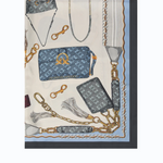 Foulard con stampa borse 106656A39L ZEA PINKO Mult.nero/azzurro 