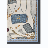 Foulard con stampa borse 106656A39L ZEA PINKO Mult.nero/azzurro 