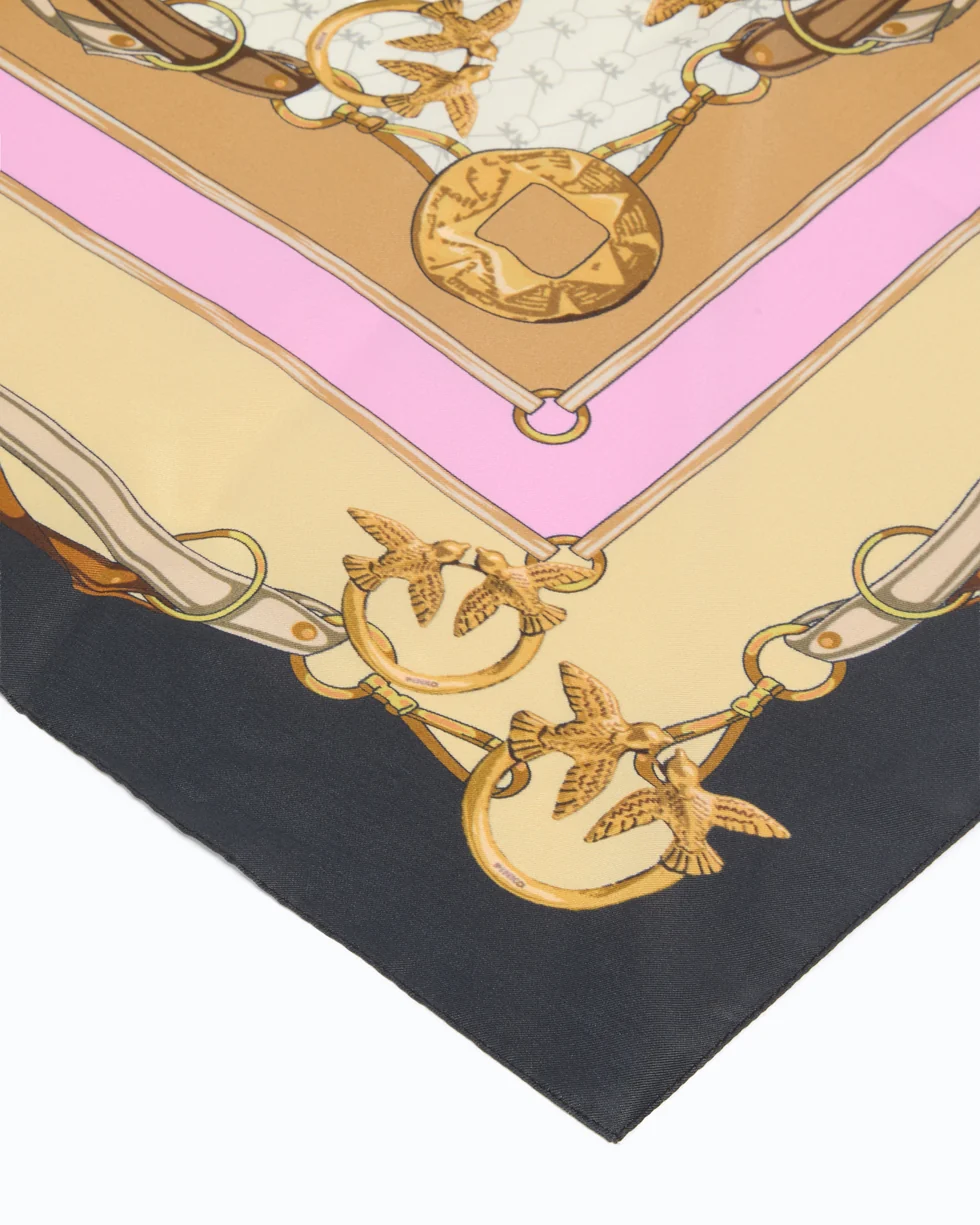 Foulard con stampa multicolor 106656A39N ZC8 PINKO Mult. nero/beige 