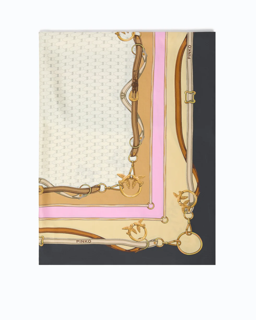Foulard con stampa multicolor 106656A39N ZC8 PINKO Mult. nero/beige 