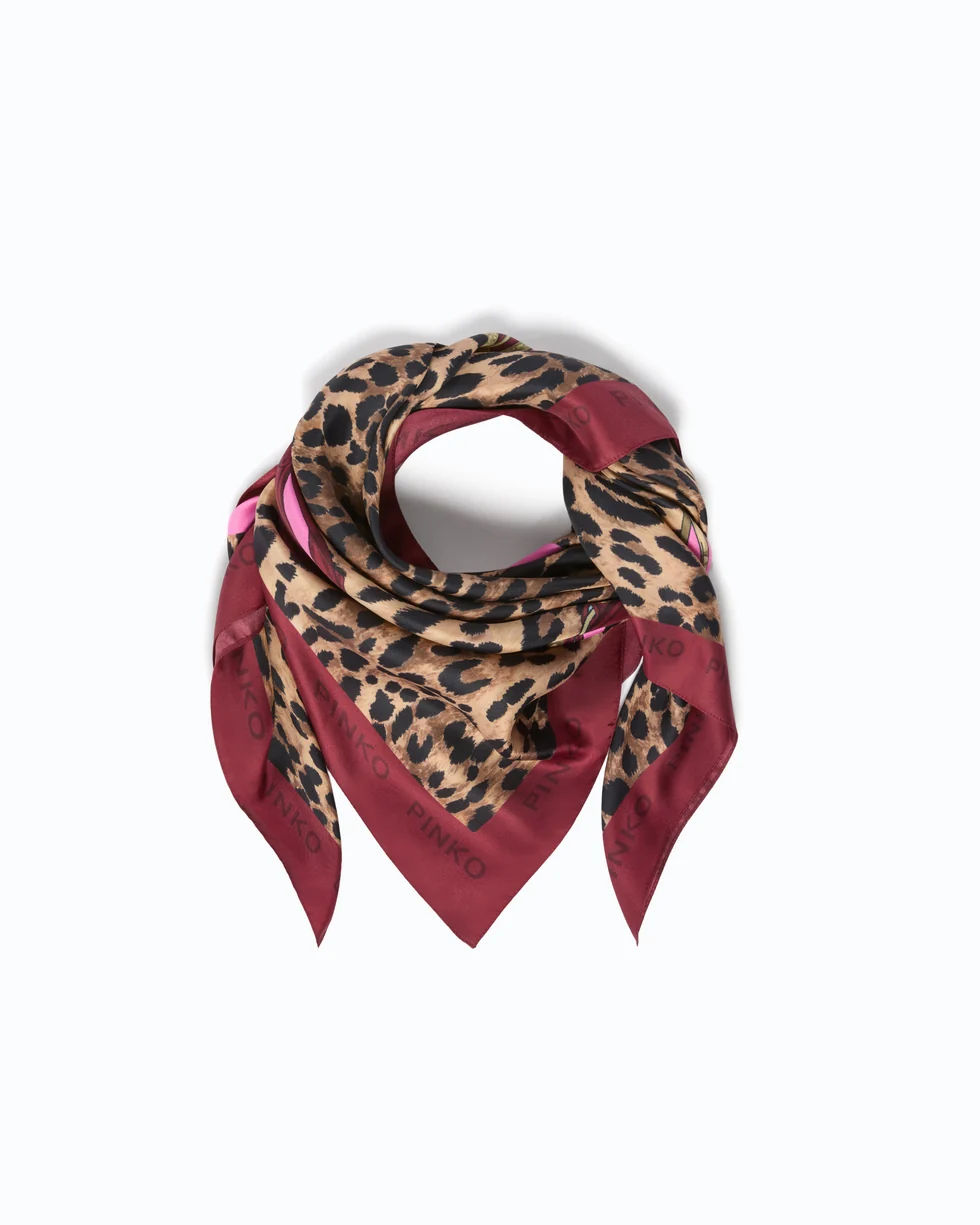 Foulard con stampa maculata 106656A3IN RN4 PINKO Rosso/rosa 