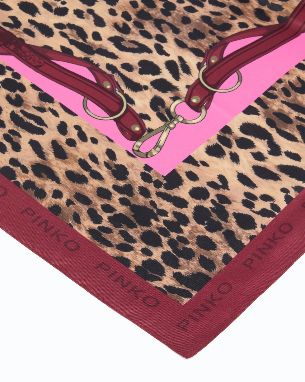 Foulard con stampa maculata 106656A3IN RN4 PINKO Rosso/rosa 