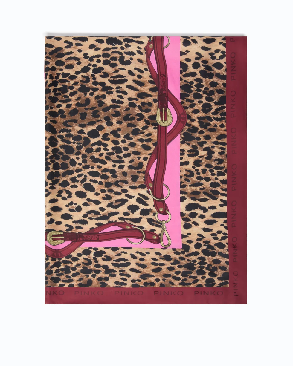 Foulard con stampa maculata 106656A3IN RN4 PINKO Rosso/rosa 