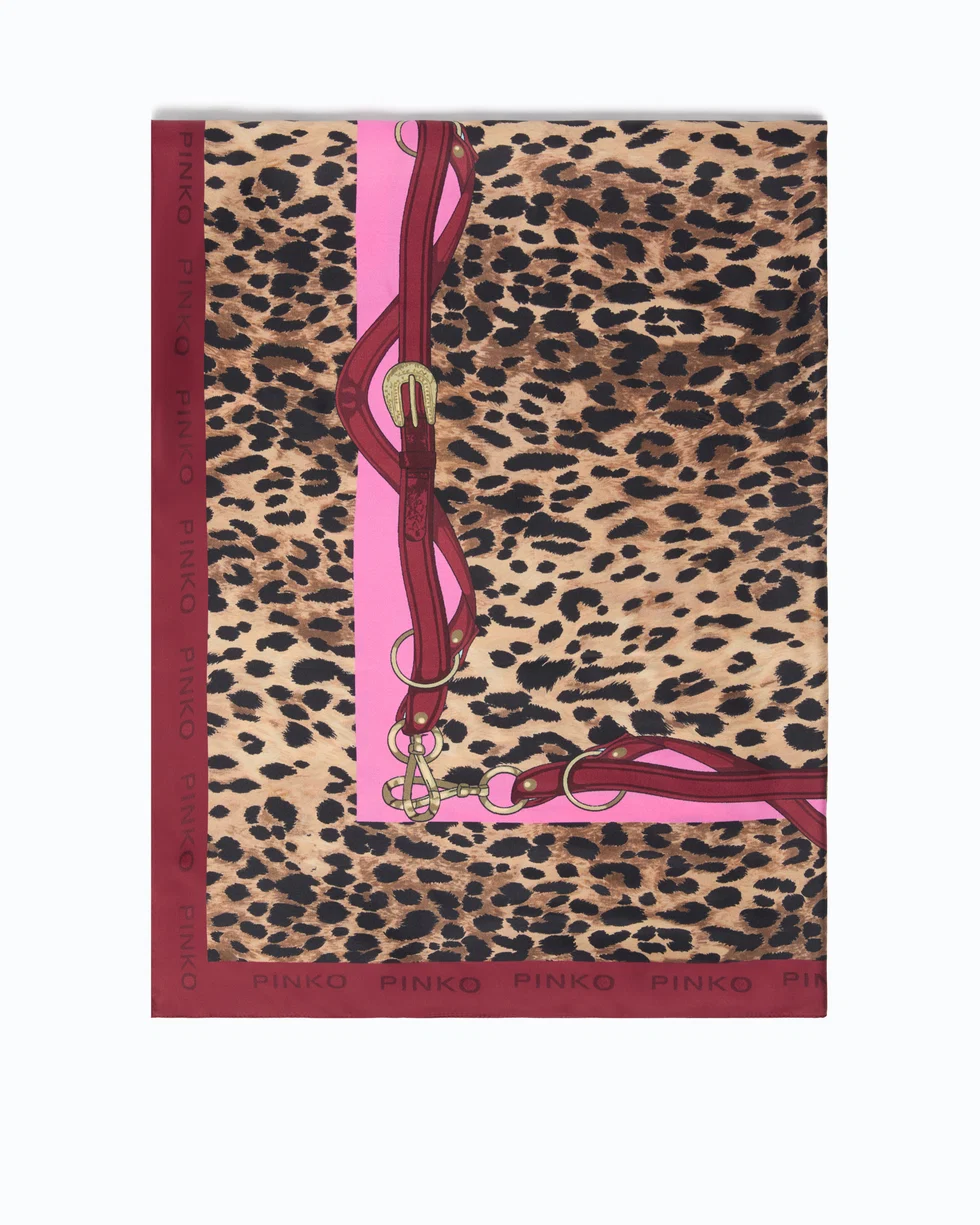Foulard con stampa maculata 106656A3IN RN4 PINKO Rosso/rosa 