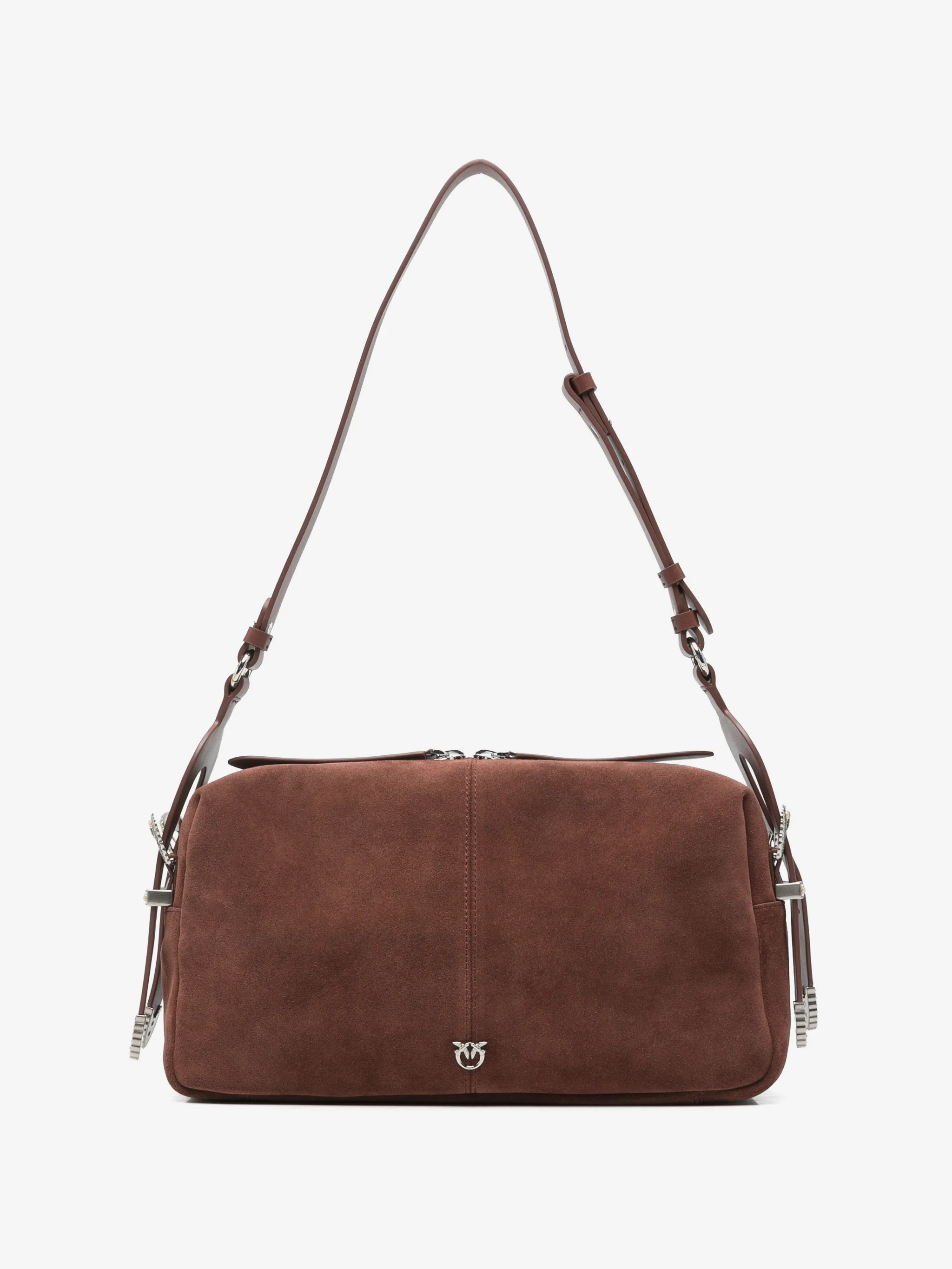 Borsa in suede con tracolla 106676A0F6 L88O PINKO Castano intenso-old silver 