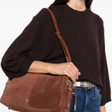 Borsa in suede con tracolla 106676A0F6 L88O PINKO Castano intenso-old silver 