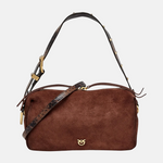 Borsa in suede con tracolla 106761A3DB L88J PINKO Castano intenso-matt gold 