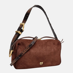 Borsa in suede con tracolla 106761A3DB L88J PINKO Castano intenso-matt gold 