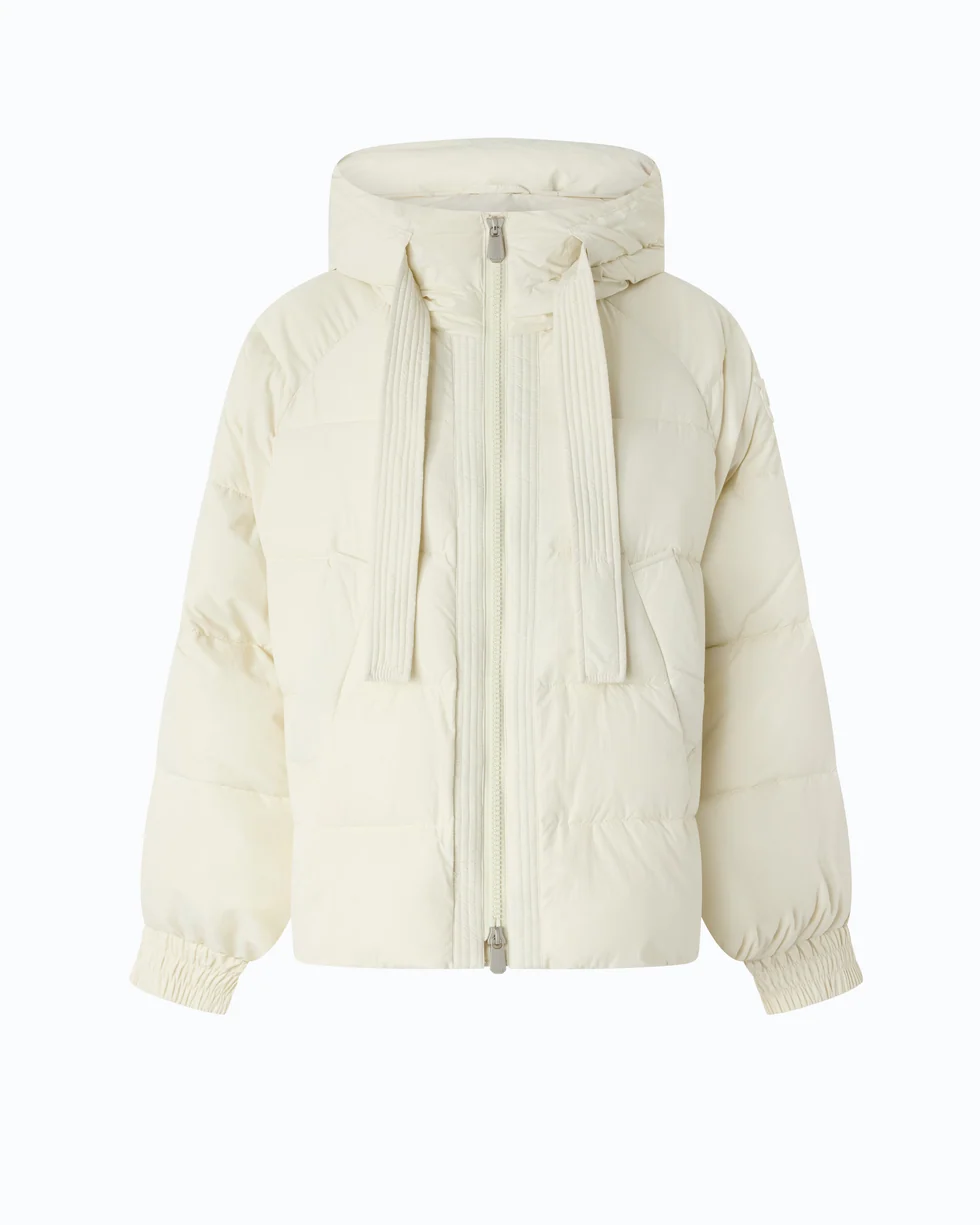 Giacca blouson oversize con cappuccio 107052A3EA C10 PINKO Panna 