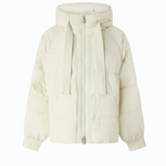 Giacca blouson oversize con cappuccio 107052A3EA C10 PINKO Panna 