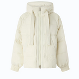 Giacca blouson oversize con cappuccio 107052A3EA C10 PINKO Panna 