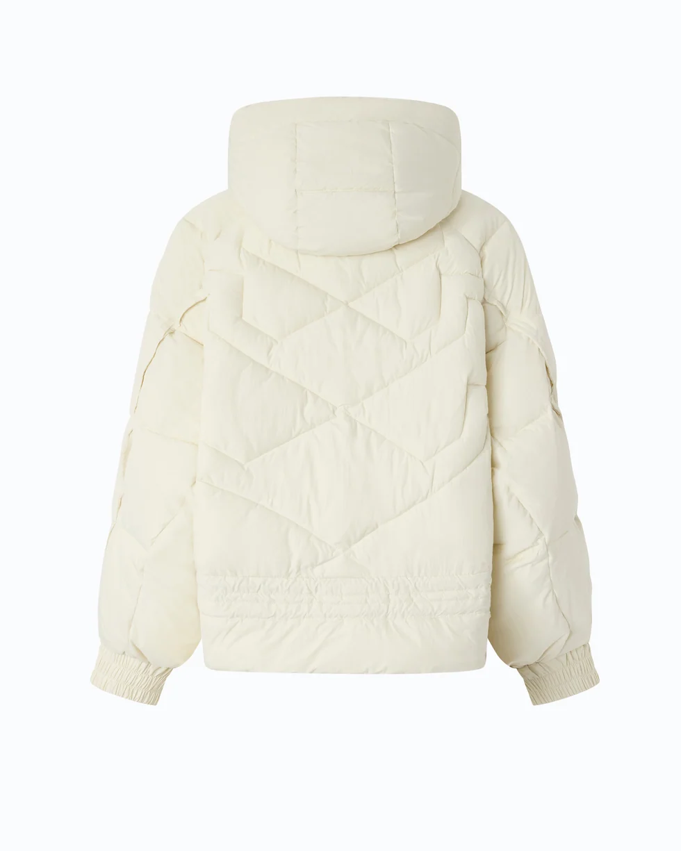 Giacca blouson oversize con cappuccio 107052A3EA C10 PINKO Panna 