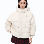 Giacca blouson oversize con cappuccio 107052A3EA C10 PINKO Panna 
