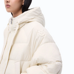 Giacca blouson oversize con cappuccio 107052A3EA C10 PINKO Panna 