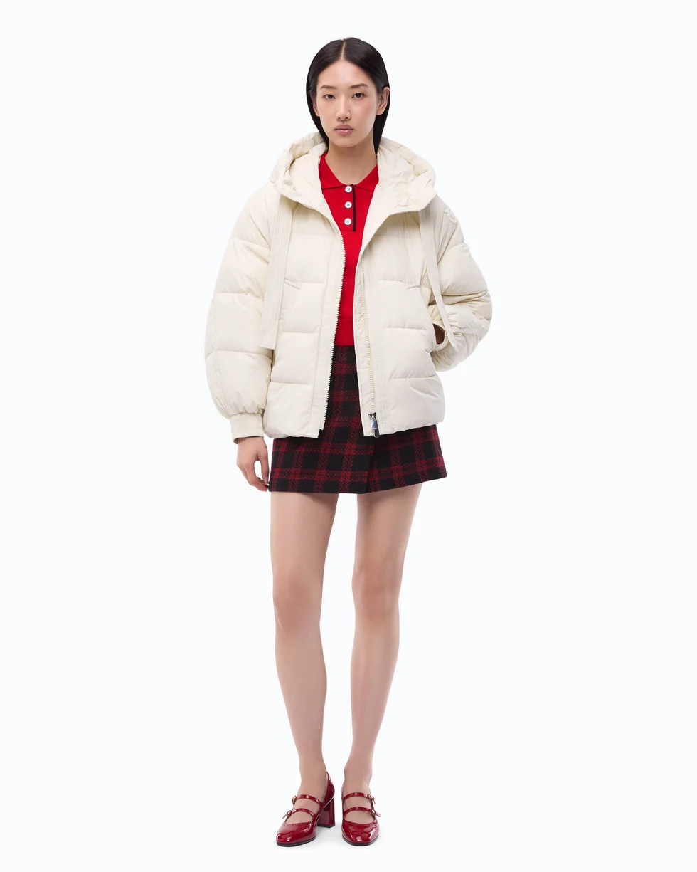 Giacca blouson oversize con cappuccio 107052A3EA C10 PINKO Panna 