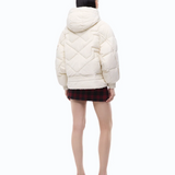 Giacca blouson oversize con cappuccio 107052A3EA C10 PINKO Panna 