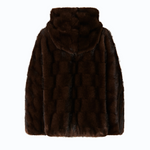 Giacca blouson effetto pelliccia con cappuccio 107054A3C5 M11 PINKO Marrone-chicco di caffè 