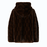 Giacca blouson effetto pelliccia con cappuccio 107054A3C5 M11 PINKO Marrone-chicco di caffè 