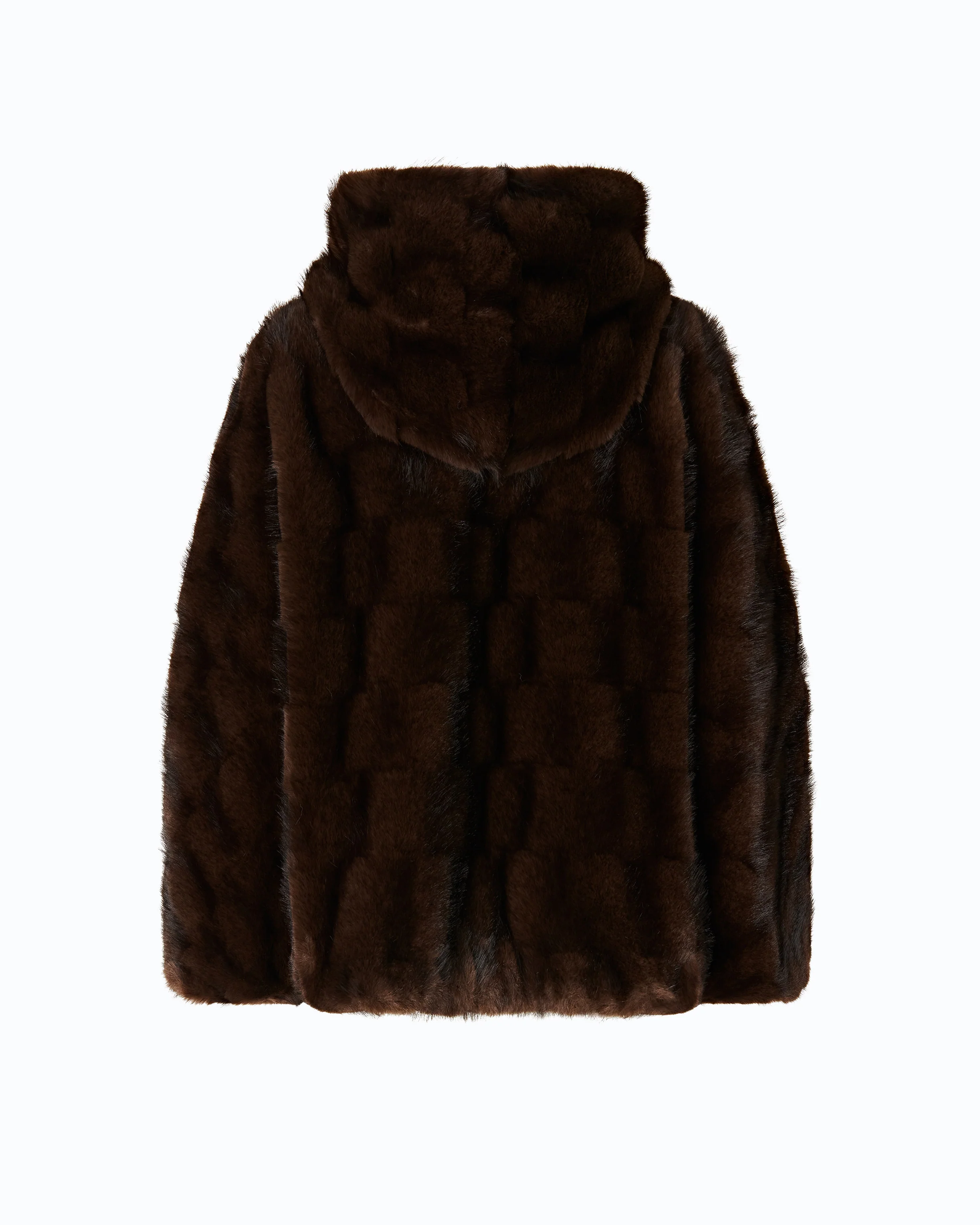 Giacca blouson effetto pelliccia con cappuccio 107054A3C5 M11 PINKO Marrone-chicco di caffè 