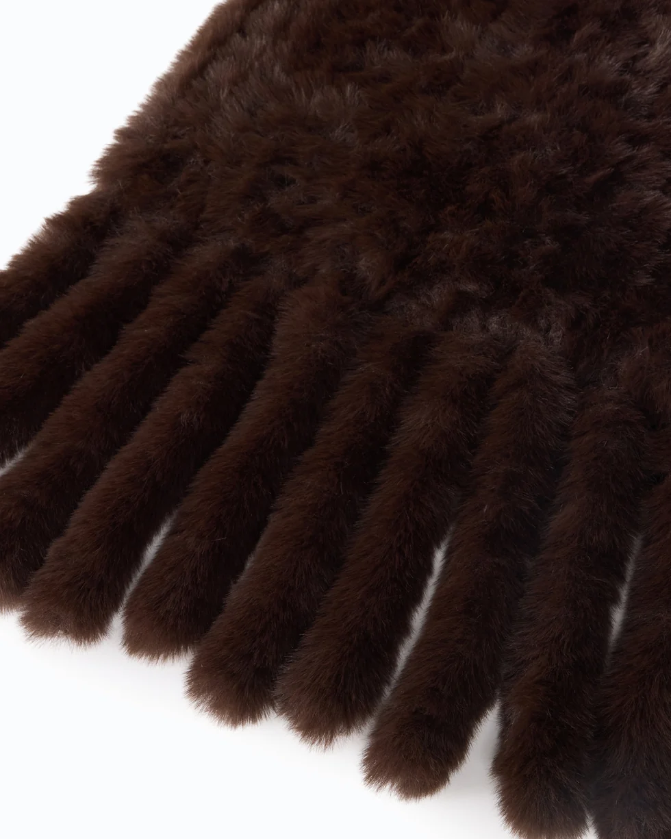 Maxi sciarpa effetto pelliccia 107079A3EH L72 PINKO Marrone testa moro 
