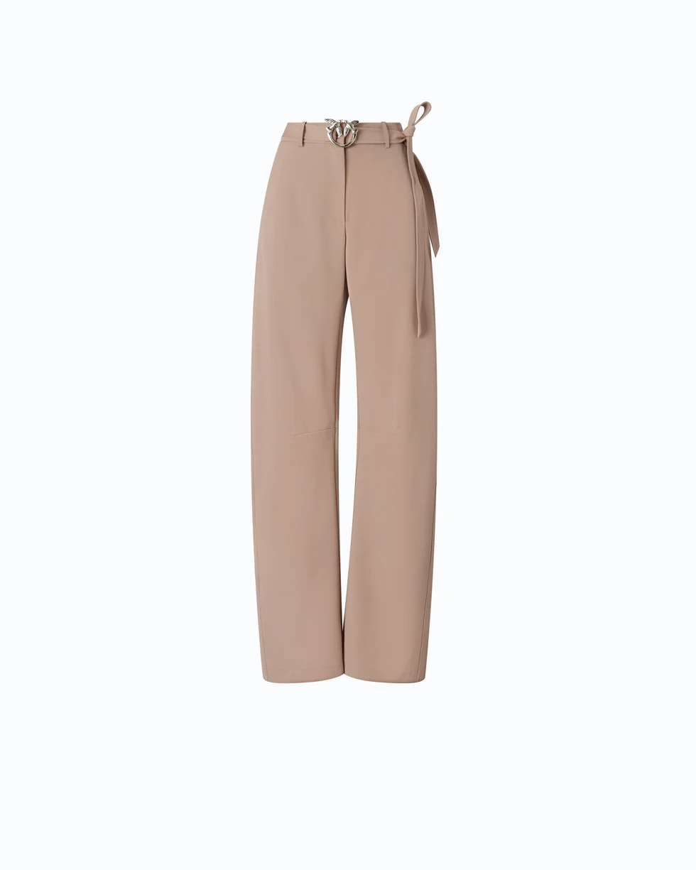 Pantaloni con cintura 107201A18E L13 PINKO Beige-oliva lucido 