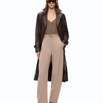 Pantaloni con cintura 107201A18E L13 PINKO Beige-oliva lucido 