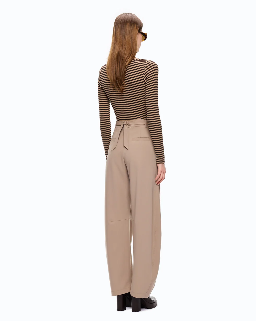 Pantaloni con cintura 107201A18E L13 PINKO Beige-oliva lucido 