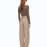 Pantaloni con cintura 107201A18E L13 PINKO Beige-oliva lucido 