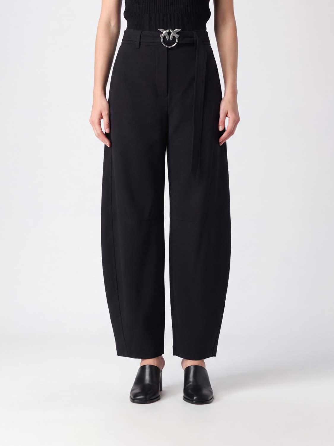 Pantaloni con cintura 107201A18E Z99 PINKO Nero limousine 