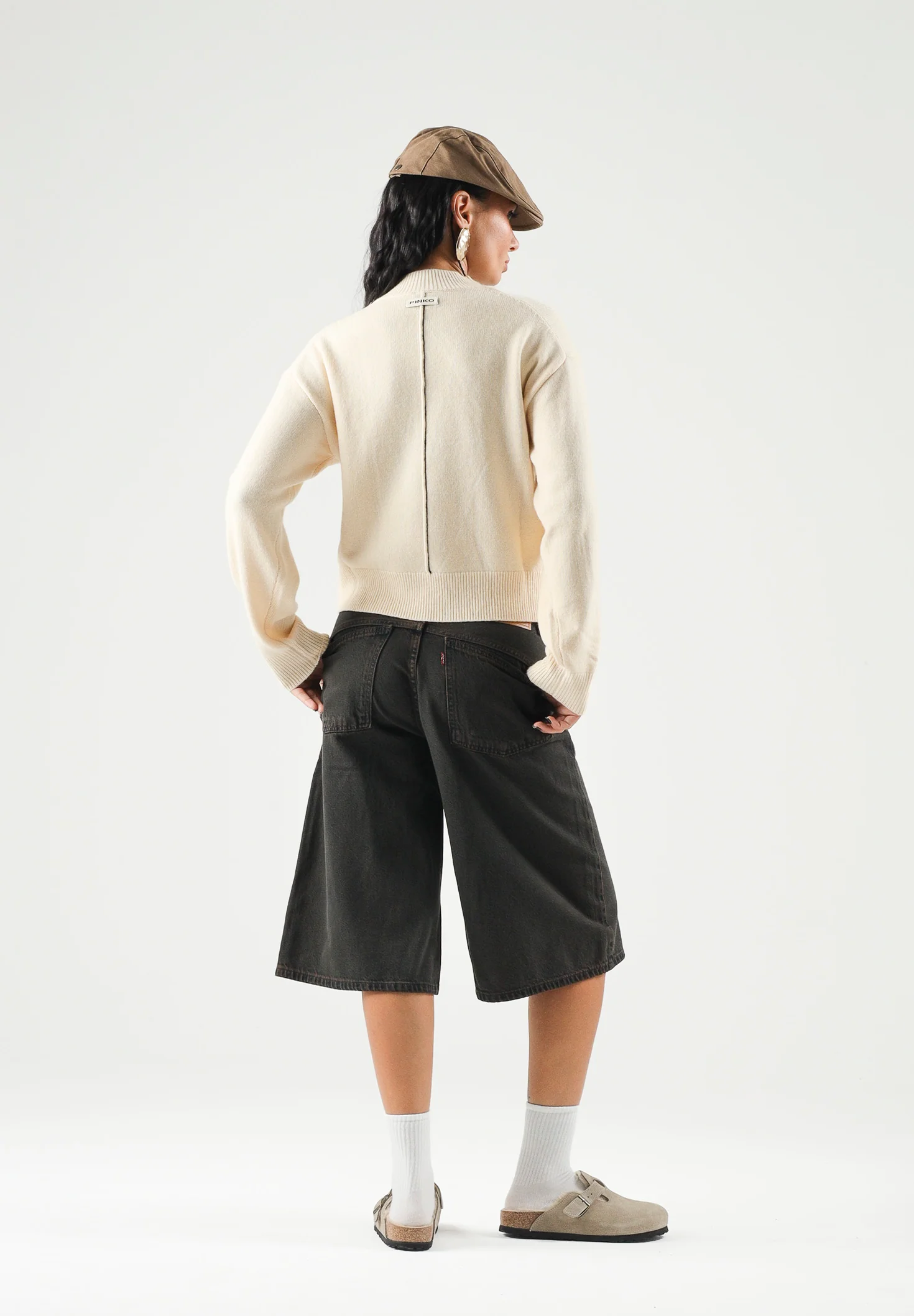 Lupetto in lana 107205A3G1 C15 PINKO Beige rugiada gelata 