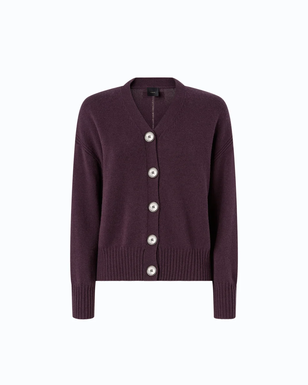 Cardigan in lana e cashmere 107212A3G1 W63 PINKO Viola prugna perfetto 