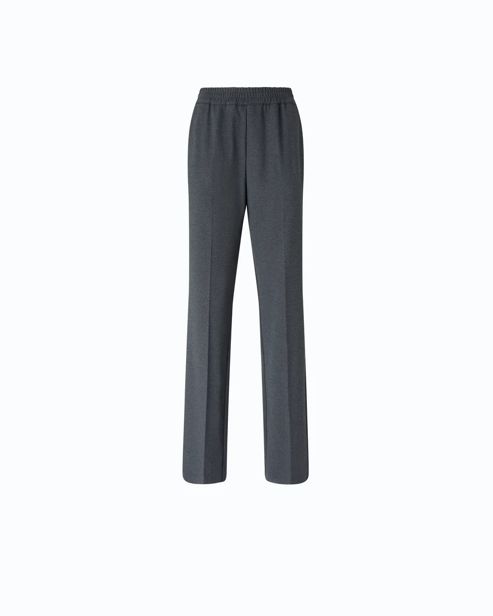 Pantaloni a gamba dritta con vita elasticizzata 107213A3AH I76 PINKO Grigio corvo 