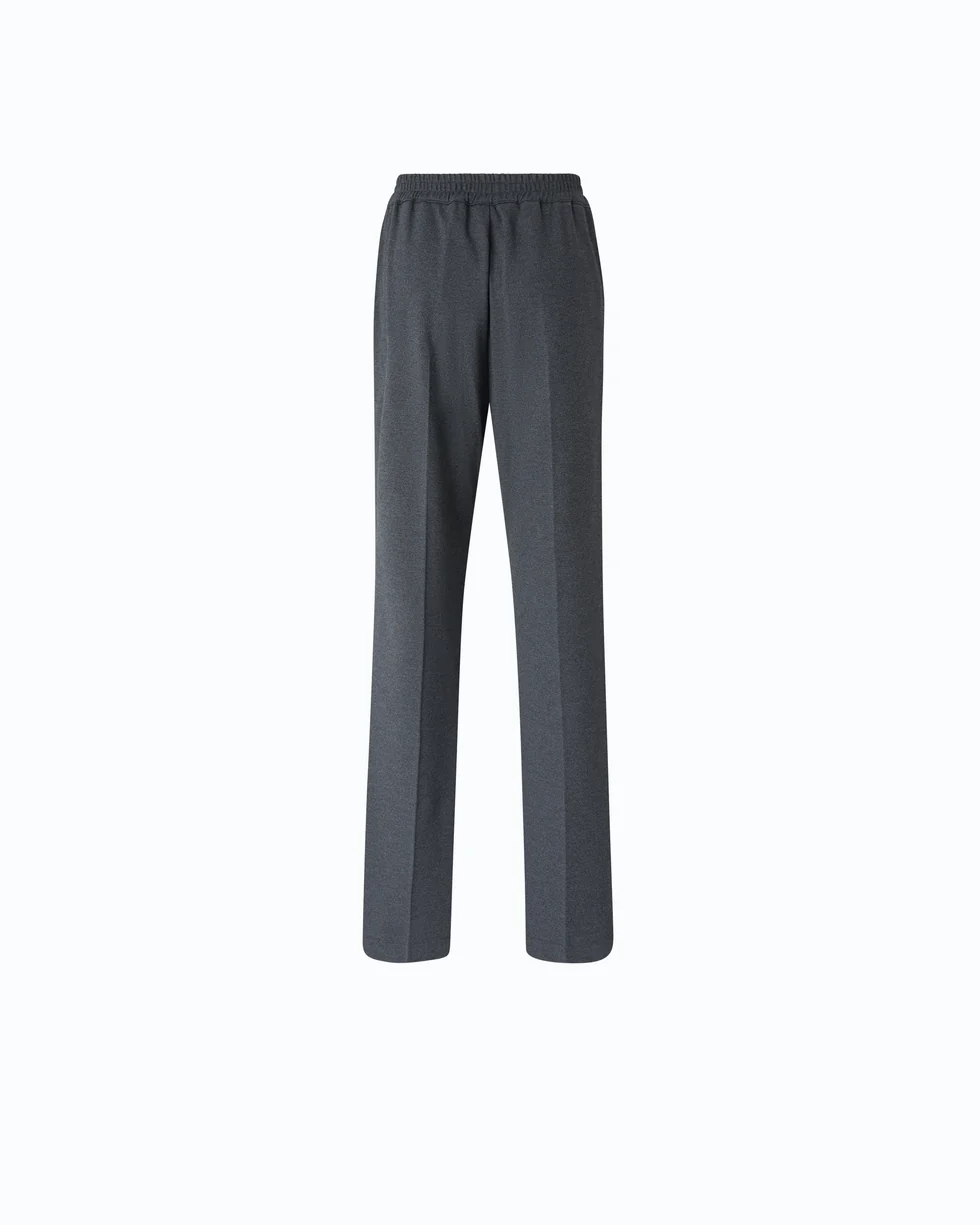 Pantaloni a gamba dritta con vita elasticizzata 107213A3AH I76 PINKO Grigio corvo 