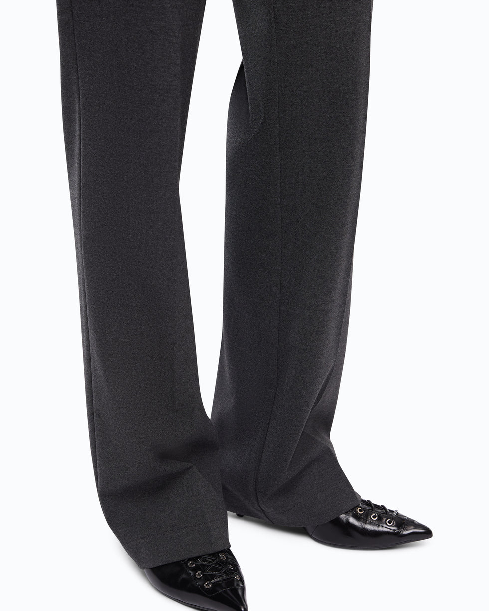Pantaloni a gamba dritta con vita elasticizzata 107213A3AH I76 PINKO Grigio corvo 