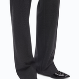 Pantaloni a gamba dritta con vita elasticizzata 107213A3AH I76 PINKO Grigio corvo 