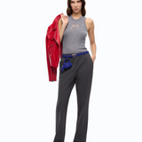 Pantaloni a gamba dritta con vita elasticizzata 107213A3AH I76 PINKO Grigio corvo 