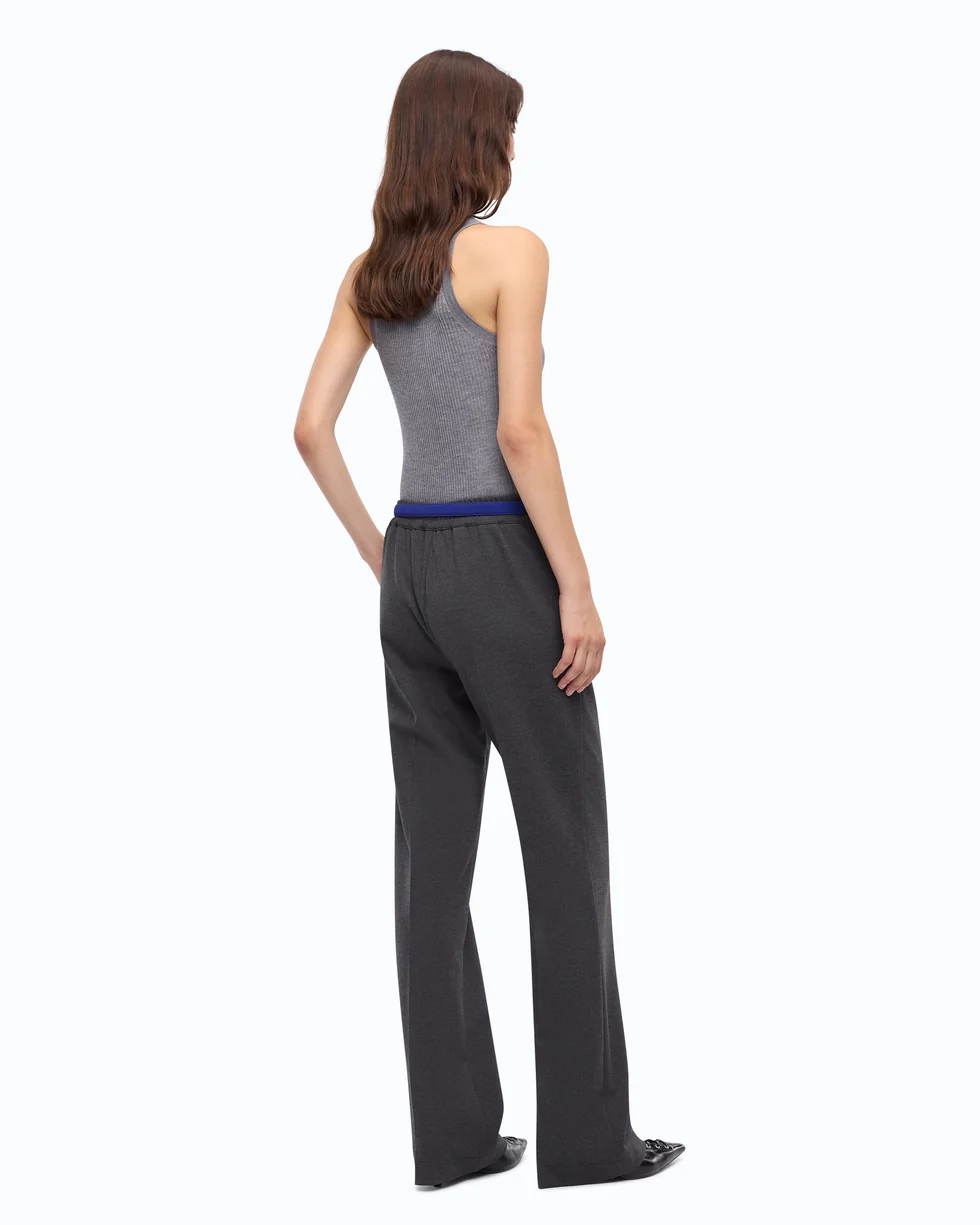 Pantaloni a gamba dritta con vita elasticizzata 107213A3AH I76 PINKO Grigio corvo 