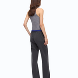 Pantaloni a gamba dritta con vita elasticizzata 107213A3AH I76 PINKO Grigio corvo 