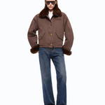 Caban in cotone con dettagli effetto pelliccia 107219A3GV L64 PINKO Marrone caffè 