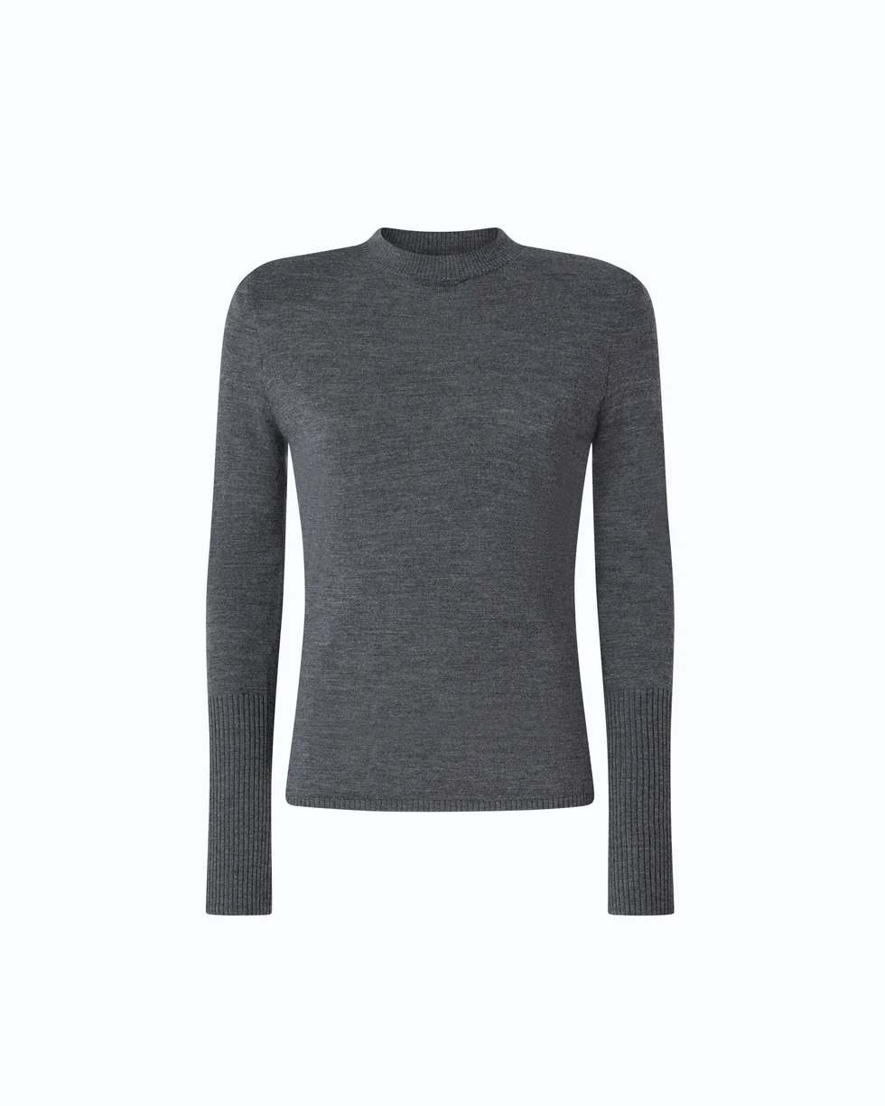Maglia in lana merino con spalline rimovibili 107246A3FY I76 PINKO Grigio corvo 